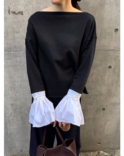 【Mewl 2026 SPRING】オフショルシャツスリーブスウェット - Champdelarose