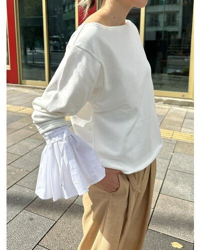 【Mewl 2026 SPRING】オフショルシャツスリーブスウェット - Champdelarose