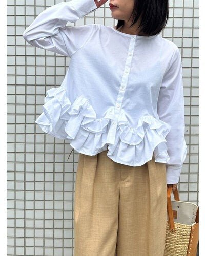 【Mewl 2026 SPRING】ペプラムフリル2WAYブラウス - Champdelarose