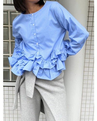 【Mewl 2026 SPRING】ペプラムフリル2WAYブラウス - Champdelarose