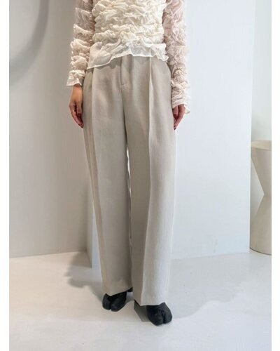 【Mewl 2026 SPRING】リネンライクストレートPT - Champdelarose