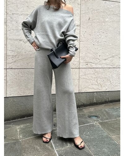 【Mewl 2026 SPRING】スウェットライクニットPT - Champdelarose