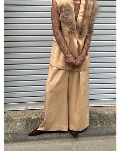 【Mewl 2026 SPRING】ベルト付きタックワイドPT - Champdelarose