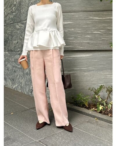 【Mewl 2026 SPRING】リネンライクストレートPT - Champdelarose