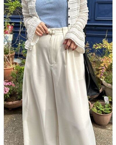 【Mewl 2026 SPRING】ベルト付きタックワイドPT - Champdelarose