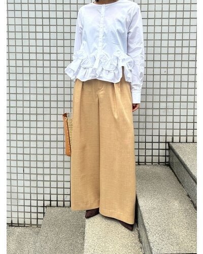【Mewl 2026 SPRING】ベルト付きタックワイドPT - Champdelarose