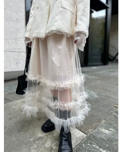 【Mewl 2026 SPRING】チュールティアードSK - Champdelarose