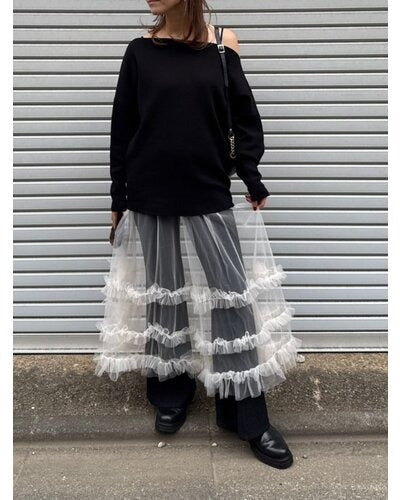 【Mewl 2026 SPRING】チュールティアードSK - Champdelarose