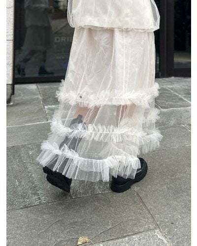 【Mewl 2026 SPRING】チュールティアードSK - Champdelarose