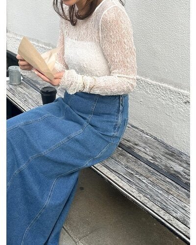 【Mewl 2026 SPRING】レースボートネックTOPS - Champdelarose