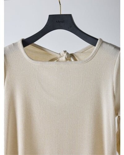 【Mewl 2026 SPRING】ラメリブバックリボンTOPS - Champdelarose
