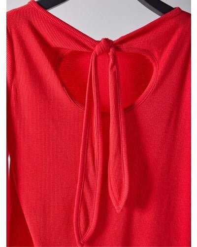 【Mewl 2026 SPRING】ラメリブバックリボンTOPS - Champdelarose