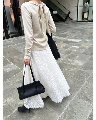 【Mewl 2026 SPRING】ラメリブバックリボンTOPS - Champdelarose