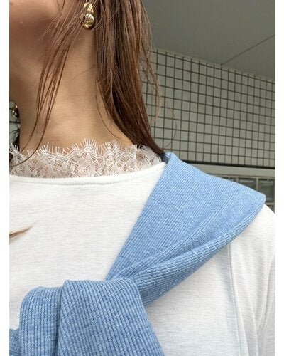 【Mewl 2026 SPRING】レースカラーフレアTOPS - Champdelarose