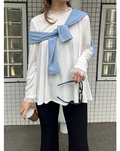 【Mewl 2026 SPRING】レースカラーフレアTOPS - Champdelarose