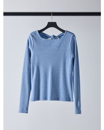 【Mewl 2026 SPRING】ラメリブバックリボンTOPS - Champdelarose