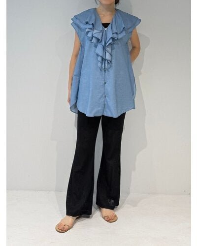 【MEWL 2026 SUMMER COLLECTION】3ozデニムラッフルBL - Champdelarose