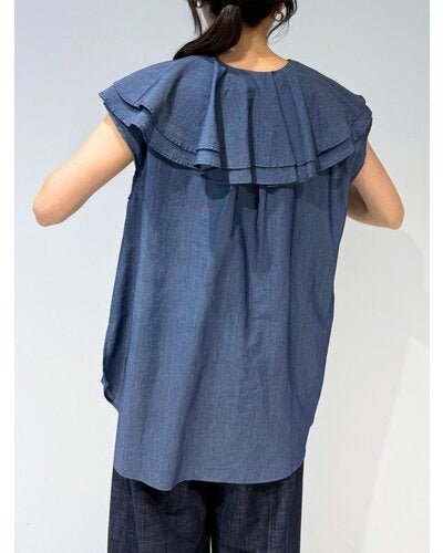 【MEWL 2026 SUMMER COLLECTION】3ozデニムラッフルBL - Champdelarose