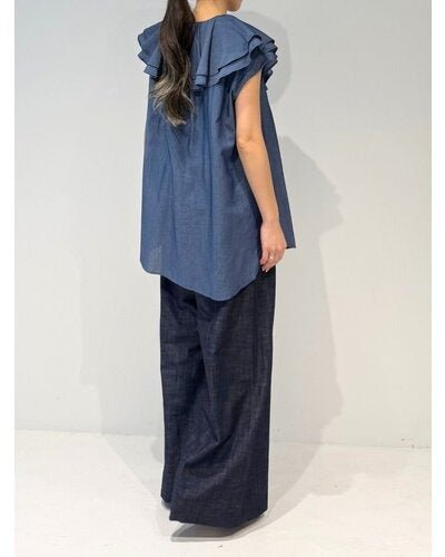 【MEWL 2026 SUMMER COLLECTION】3ozデニムラッフルBL - Champdelarose