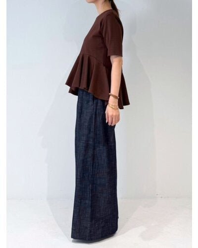 【MEWL 2026 SUMMER COLLECTION】リネンデニムワイドPT - Champdelarose