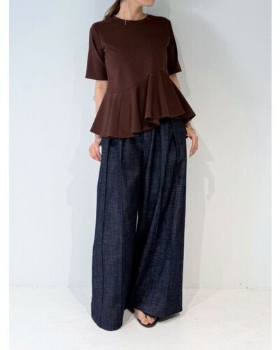 【MEWL 2026 SUMMER COLLECTION】リネンデニムワイドPT - Champdelarose