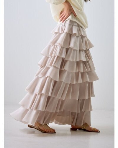 【MEWL 2026 SUMMER COLLECTION】サテンティアードSK - Champdelarose