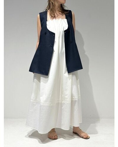 【MEWL 2026 SUMMER COLLECTION】Uネックリネンツイードジレ - Champdelarose