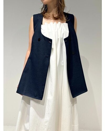 【MEWL 2026 SUMMER COLLECTION】Uネックリネンツイードジレ - Champdelarose