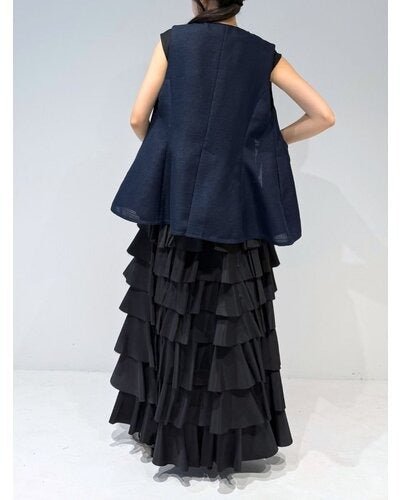 【MEWL 2026 SUMMER COLLECTION】Uネックリネンツイードジレ - Champdelarose