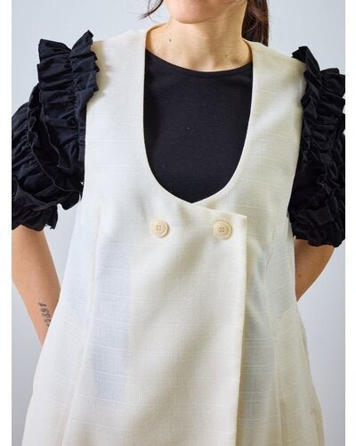 【MEWL 2026 SUMMER COLLECTION】Uネックリネンツイードジレ - Champdelarose