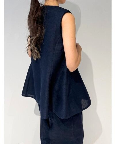 【MEWL 2026 SUMMER COLLECTION】Uネックリネンツイードジレ - Champdelarose