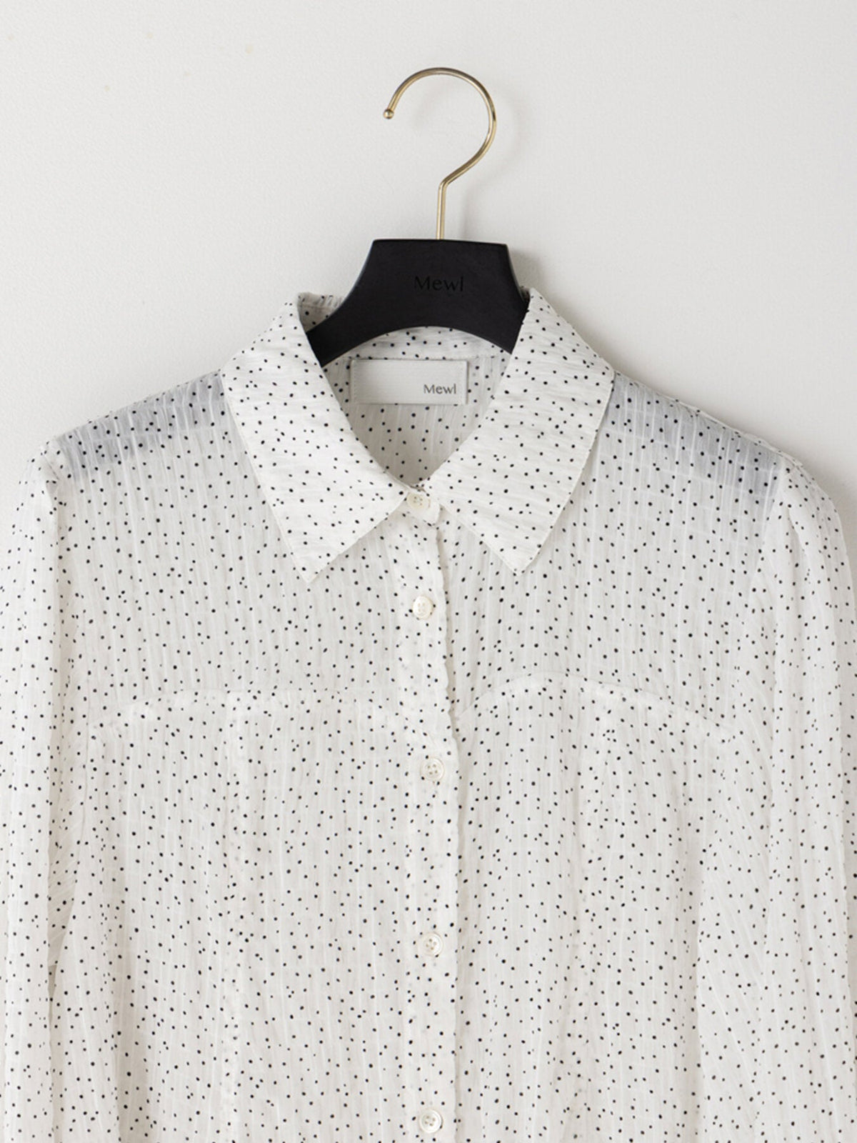 【Mewl 2027 PRE SPRING】DOT SHEER SHIRT - 1月中旬頃発送 - Champdelarose