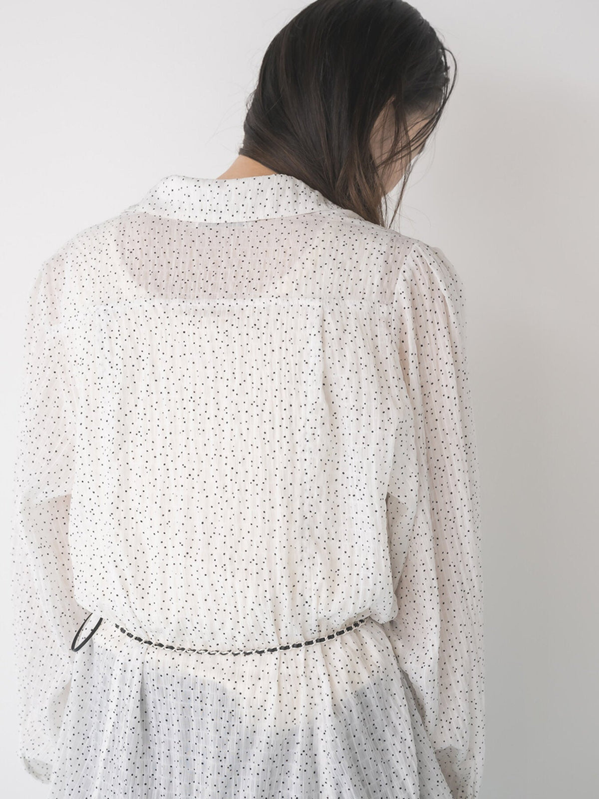 【Mewl 2027 PRE SPRING】DOT SHEER SHIRT - 1月中旬頃発送 - Champdelarose