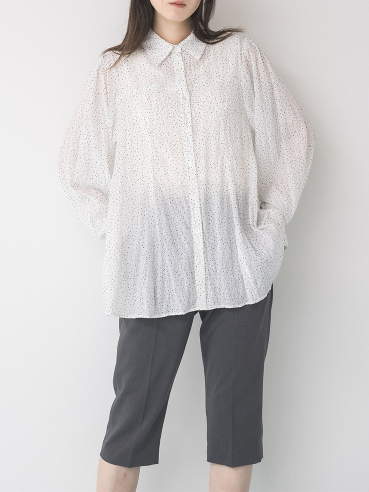 【Mewl 2027 PRE SPRING】DOT SHEER SHIRT - 1月中旬頃発送 - Champdelarose