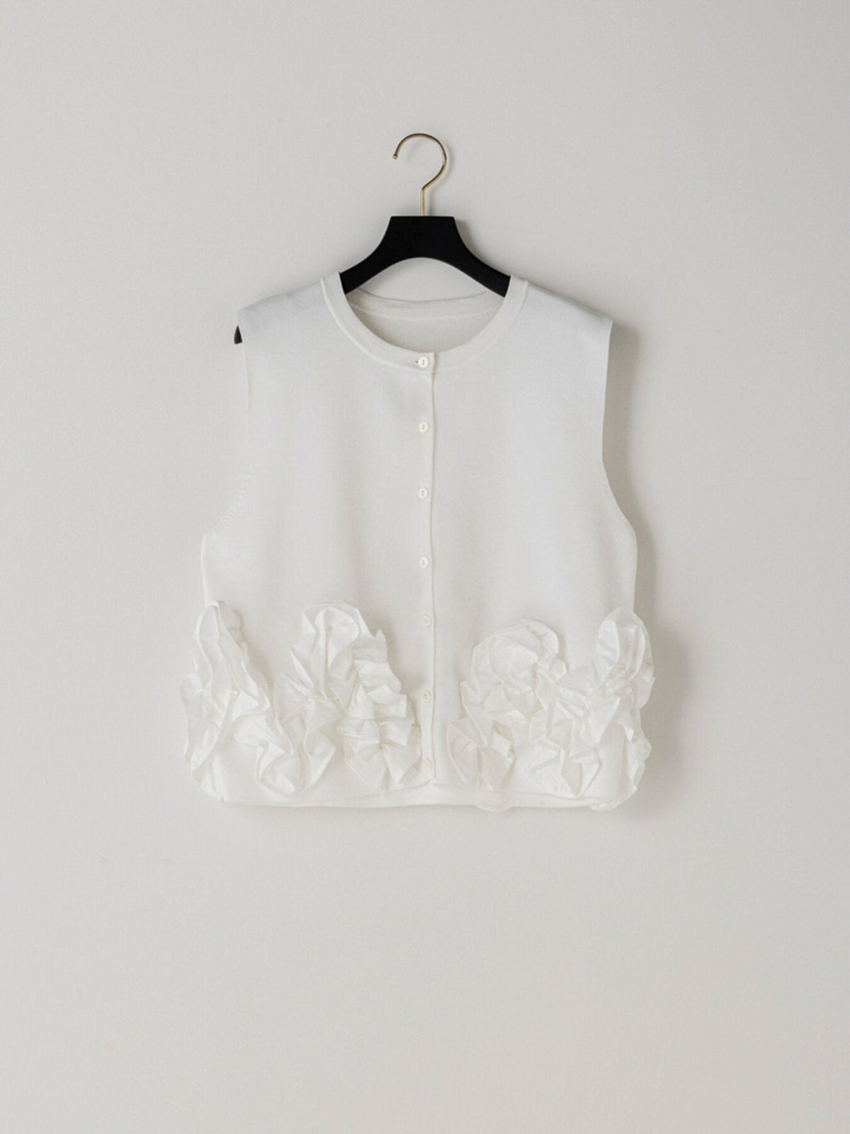 【Mewl 2027 PRE SPRING】PEPLUM KNIT VEST - 1月中旬頃発送 - Champdelarose