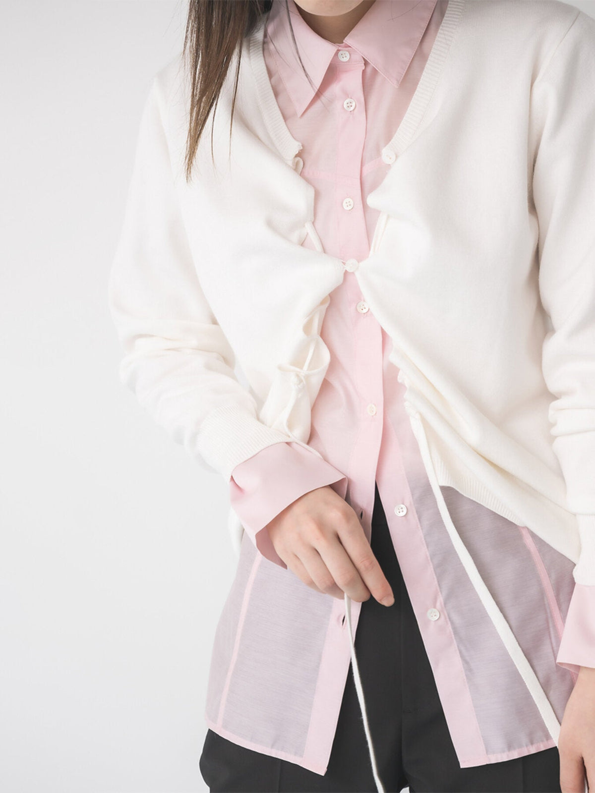 【Mewl 2027 PRE SPRING】】SHEER CURVY SHIRT - 1月中旬頃発送 - Champdelarose