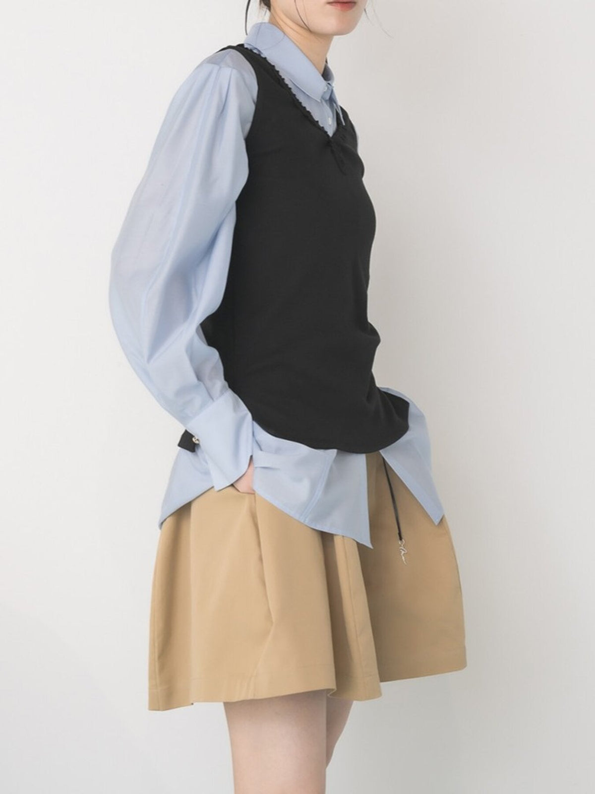 【Mewl 2027 PRE SPRING】】SHEER CURVY SHIRT - 1月中旬頃発送 - Champdelarose