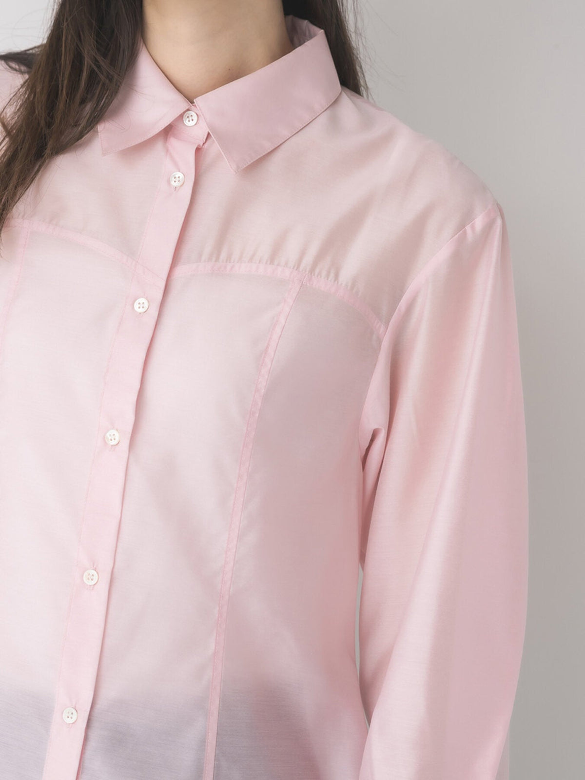 【Mewl 2027 PRE SPRING】】SHEER CURVY SHIRT - 1月中旬頃発送 - Champdelarose