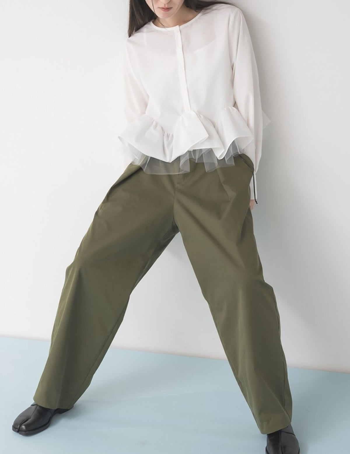 【Mewl 2027 PRE SPRING】TULLE PEPLUM BL - 1月中旬頃発送 - Champdelarose