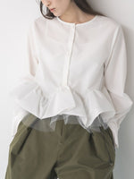 【Mewl 2027 PRE SPRING】TULLE PEPLUM BL - 1月中旬頃発送 - Champdelarose
