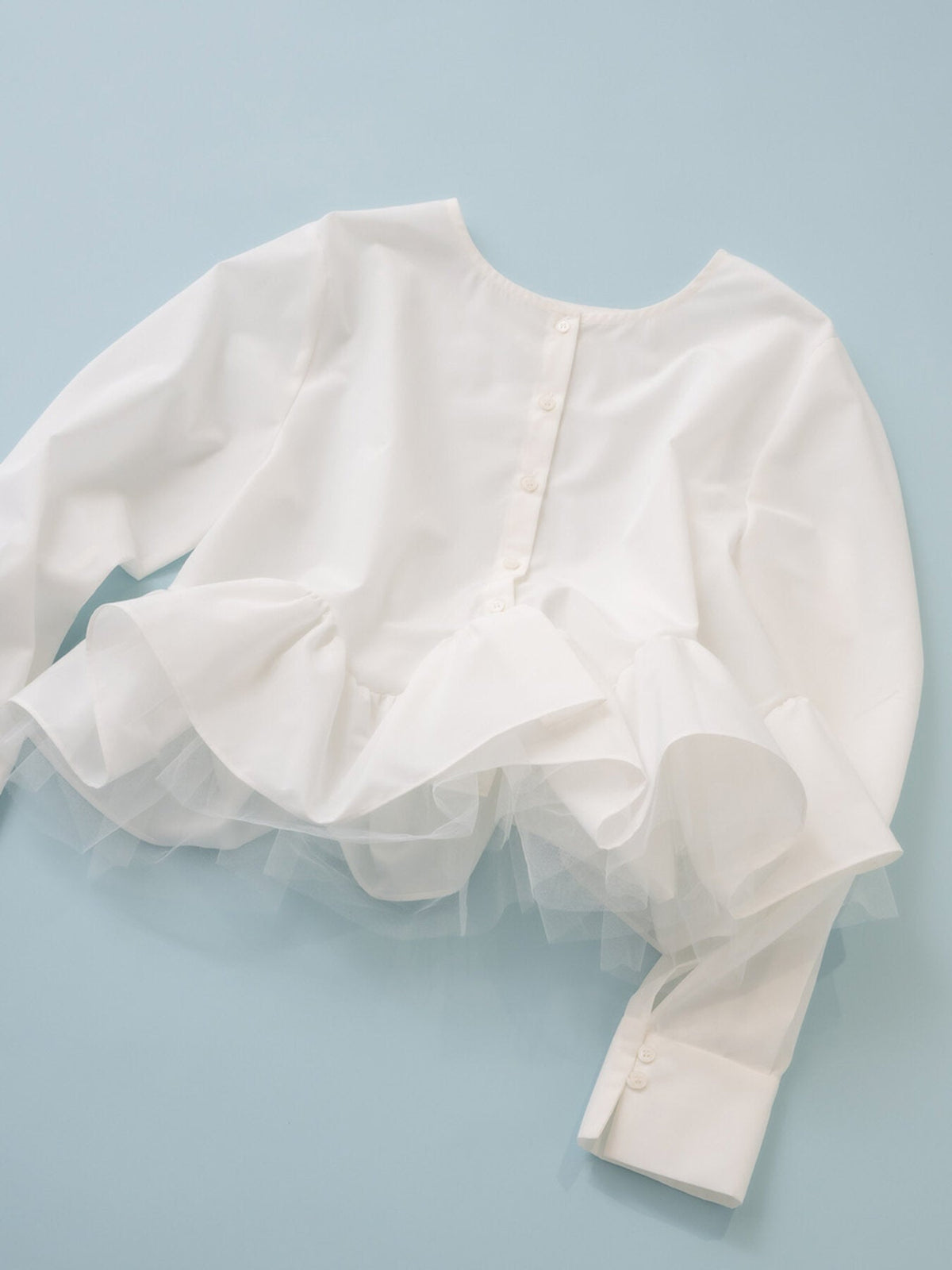 【Mewl 2027 PRE SPRING】TULLE PEPLUM BL - 1月中旬頃発送 - Champdelarose