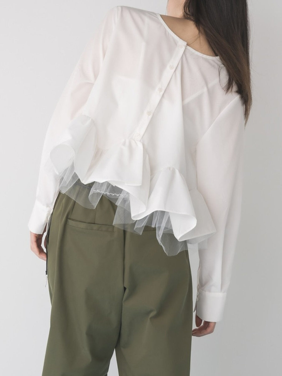【Mewl 2027 PRE SPRING】TULLE PEPLUM BL - 1月中旬頃発送 - Champdelarose