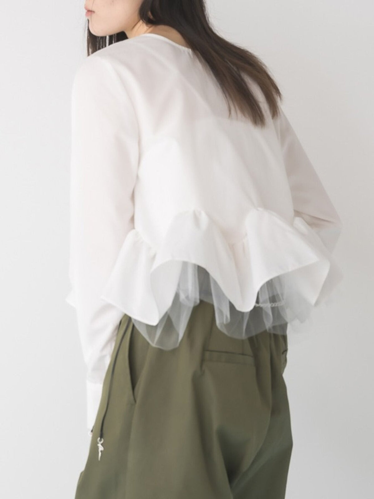 【Mewl 2027 PRE SPRING】TULLE PEPLUM BL - 1月中旬頃発送 - Champdelarose