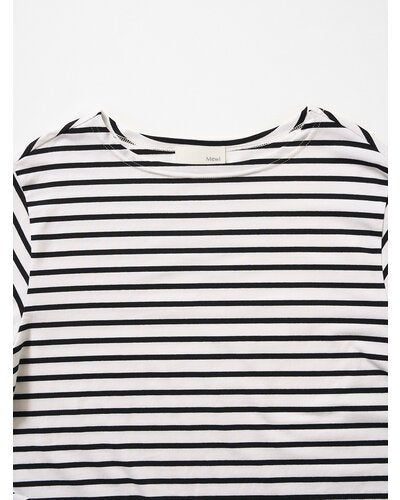 【Mewl ReSTOCK】シャツスリーブボーダーTOPS - Champdelarose