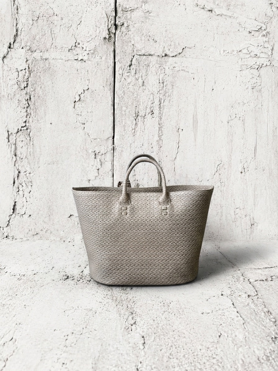 【M.U.L 2026-9】BASKET TOTE M leather stole - 編み込み型押し - Champdelarose