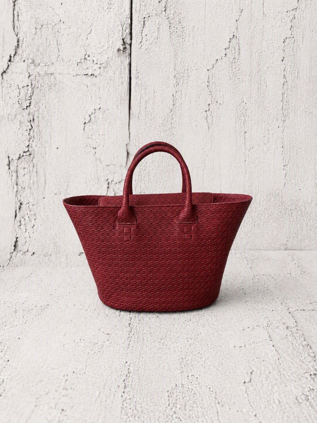 【M.U.L 2026-9】BASKET TOTE S leather stole - 編み込み型押し - Champdelarose