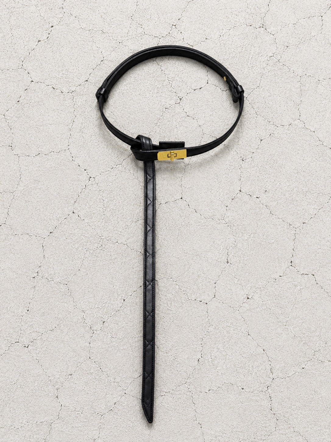 【M.U.L 2026-9】BELT - Black キルティング型押し - Champdelarose