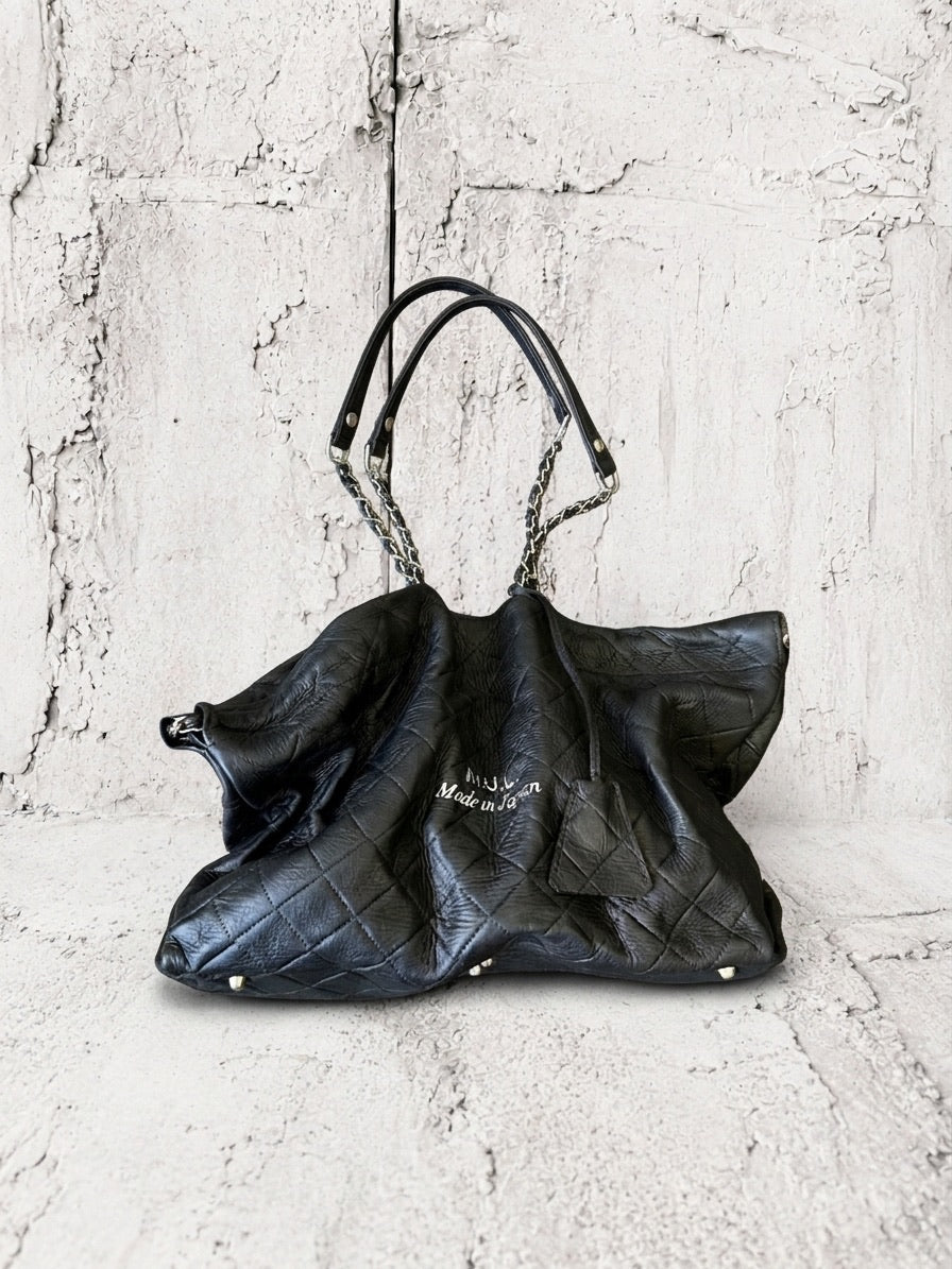 【M.U.L 2026-9】BENT TOTE S CHAIN - Black キルティング型押し - Champdelarose