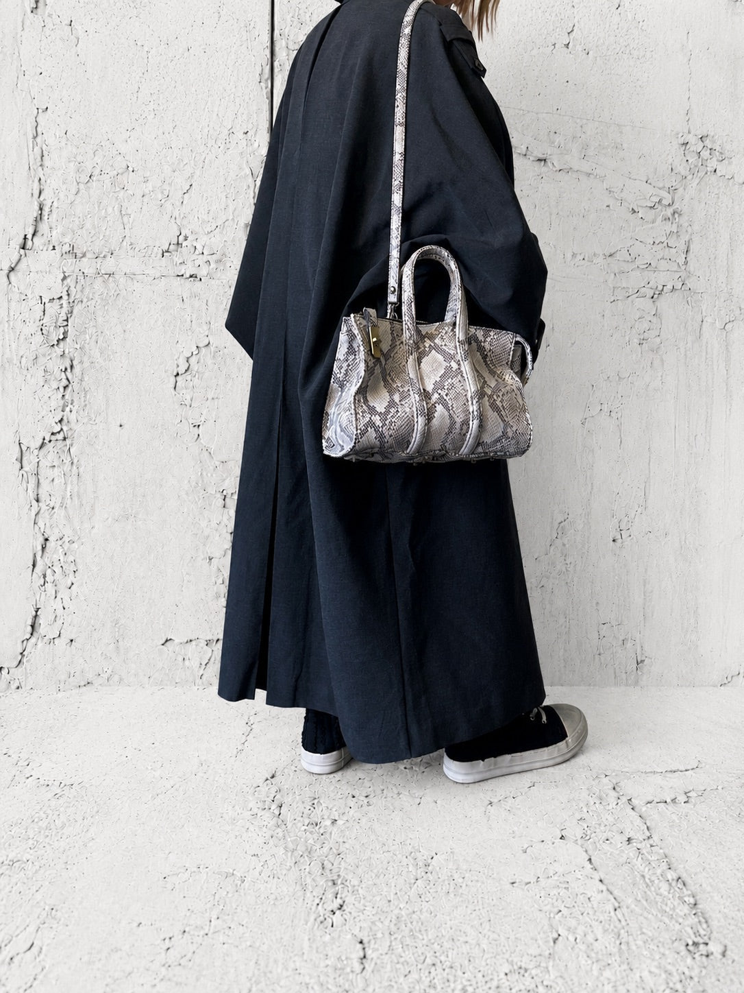 【M.U.L 2026-9】BOSTON BAG S - 転写Python 洗い加工 - Champdelarose