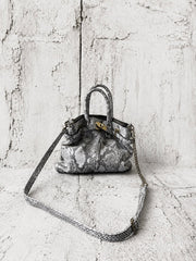 【M.U.L 2026-9】HELMET BAG S - 転写Python 洗い加工 - Champdelarose